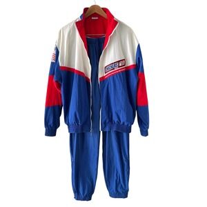 Vintage 1994 World Cup USA Snickers Tracksuit Red White Blue Mens M Soccer 90s